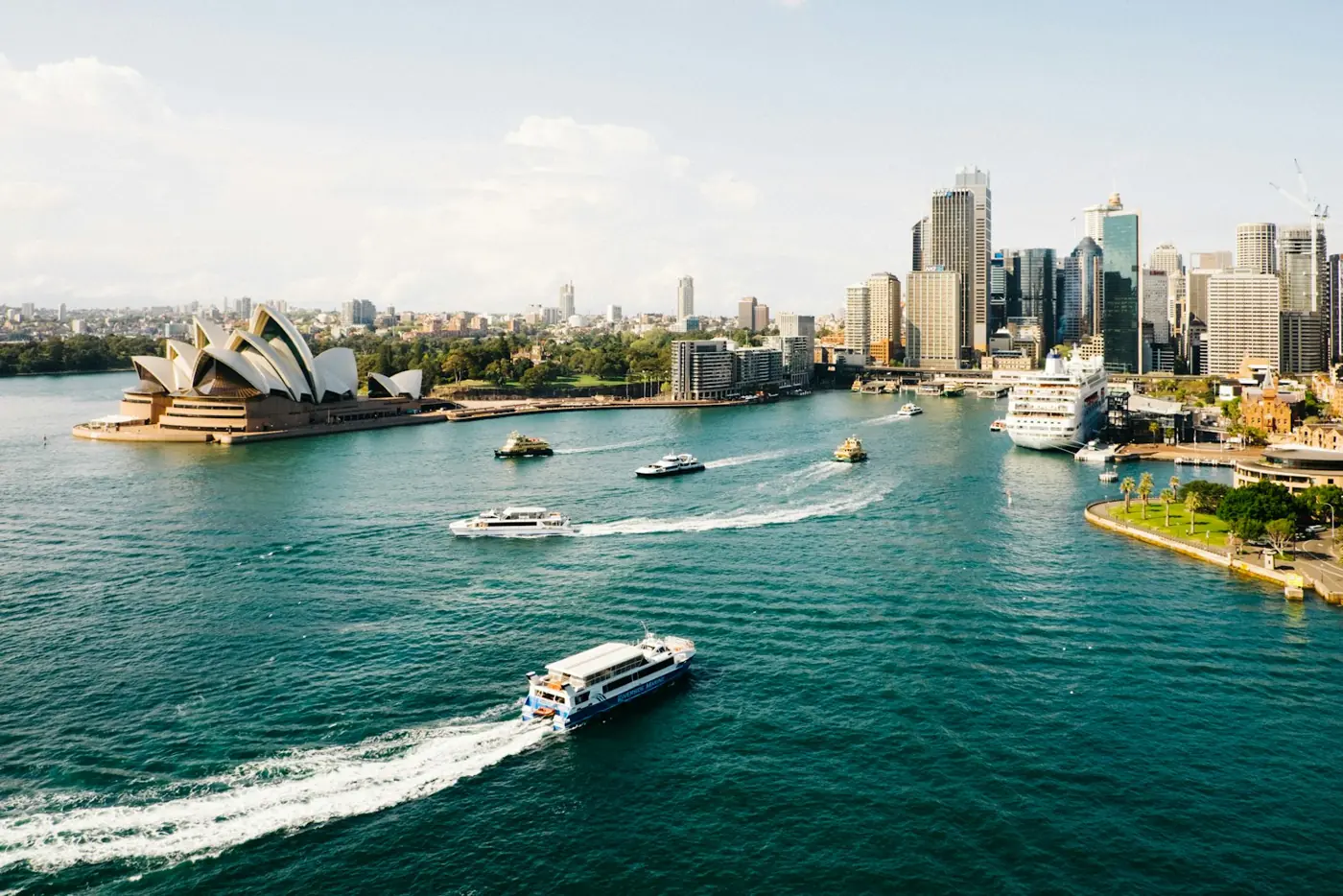 Sydney Opera House and Harbour Bridge from the water